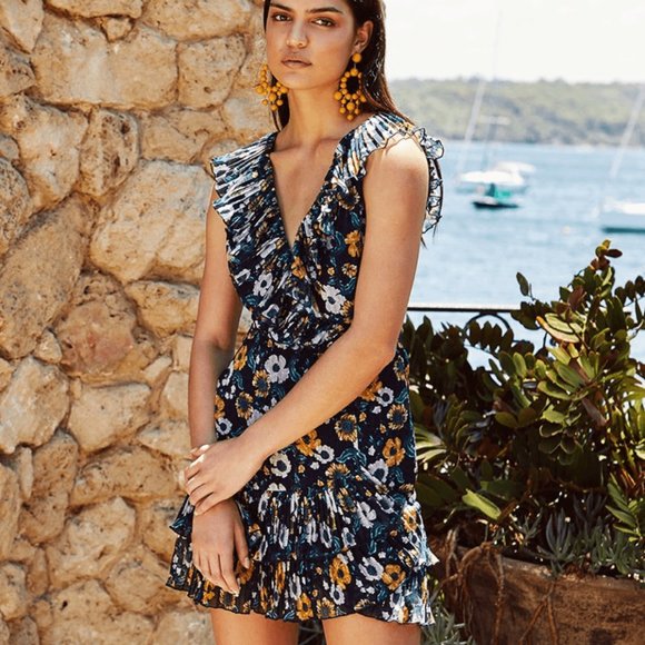 REVOLVE Ruffle Floral Mini Dress Light it Up TALULAH LA MAISON SZ XXL NWT!! - Picture 4 of 14